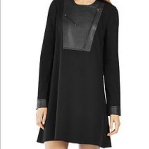 BCBG Aero Pleather Bib Dress